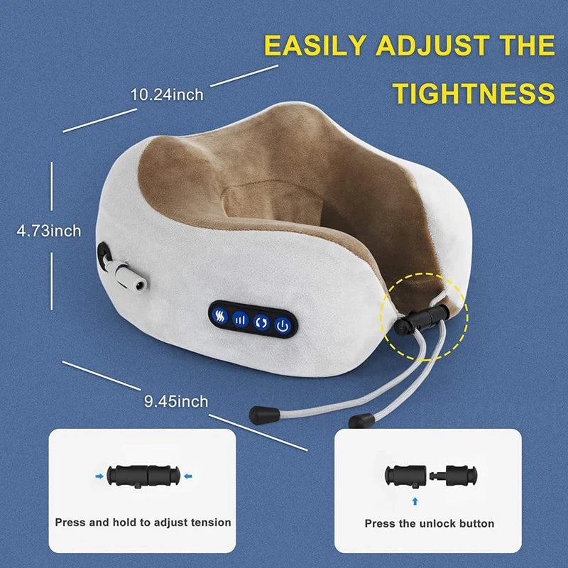Electric Neck Massager U-Shaped Health Care Neck Shoulder Kneading 3D Massage Pillow Cervical Back Muscle Relaxing Massage