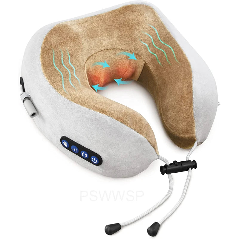 Electric Neck Massager U-Shaped Health Care Neck Shoulder Kneading 3D Massage Pillow Cervical Back Muscle Relaxing Massage