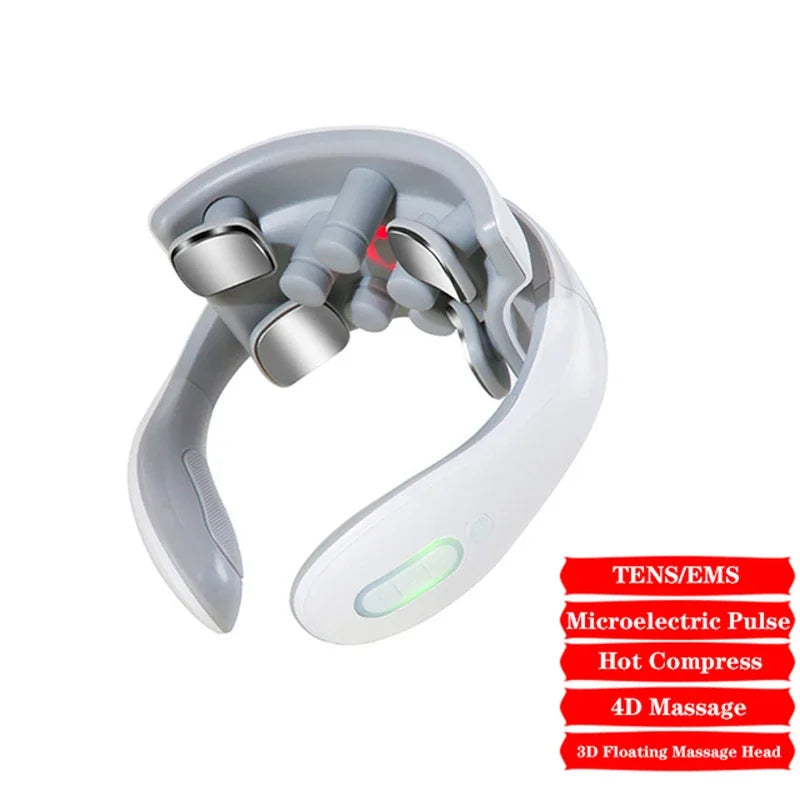 Smart Neck Massager Low Frequency Pulse Cervical Electric Massagers Relaxation Physiapy Hot Compress Vibration Massage